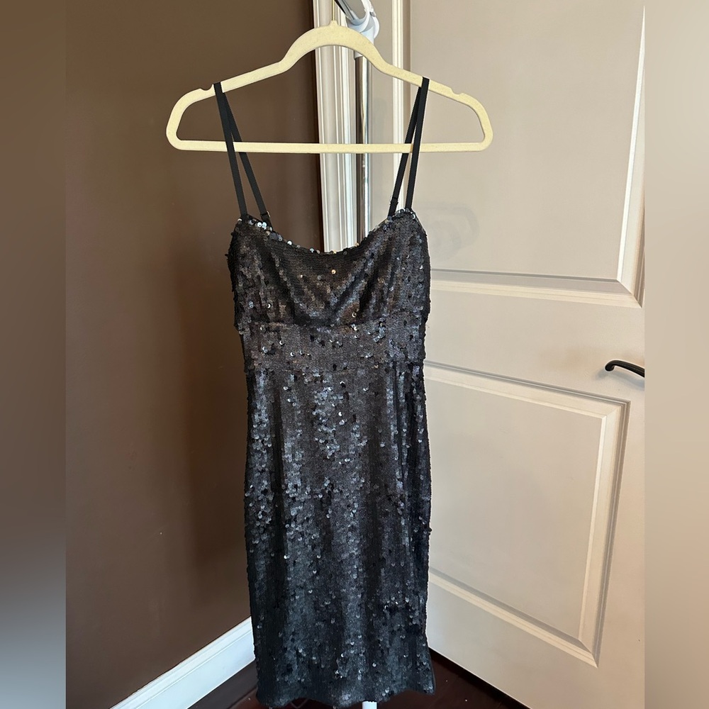 Black sequin BCBG dress